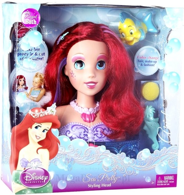 BARBIE - DISNEY - GŁOWA - DO - CZESANIA - ARIELKA - R5470